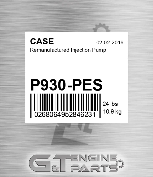 P930-PES Remanufactured Injection Pump for CASE
