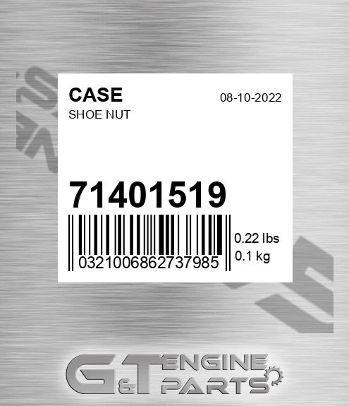 71401519 Shoe Nut