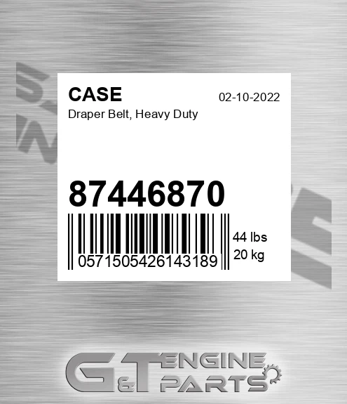 87446870 CASE Draper Belt, Heavy Duty