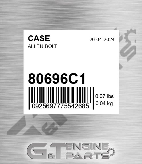 80696C1 CASE Allen Bolt