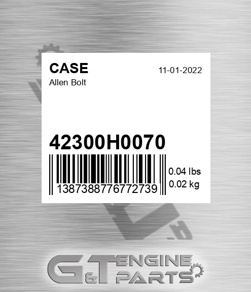 42300H0070 Allen Bolt
