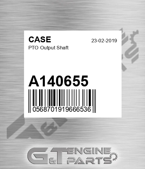 A140655 CASE Pto Output Shaft
