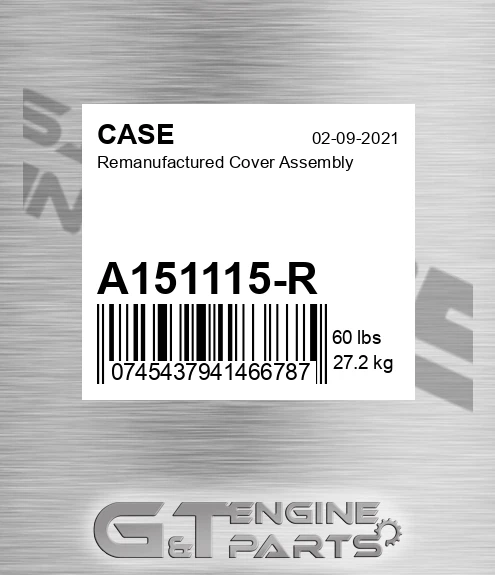 A151115-R Remanufactured Cover Assembly for CASE