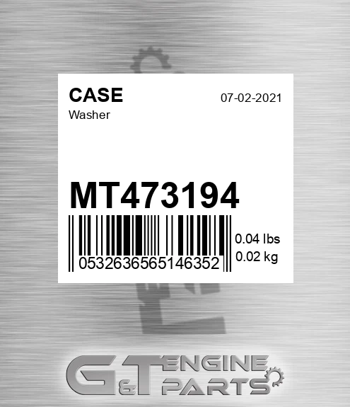 MT473194 CASE Washer