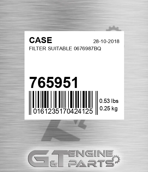 765951 Filter Suitable 0676987bq