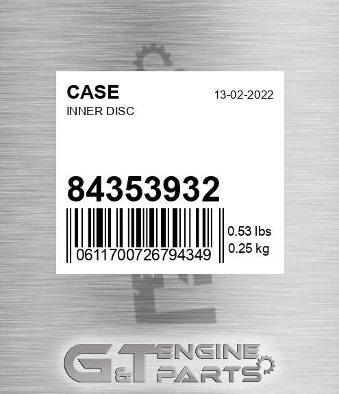 84353932 Inner Disc