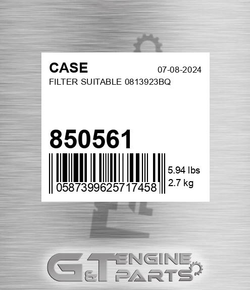 850561 CASE Filter Suitable 0813923bq