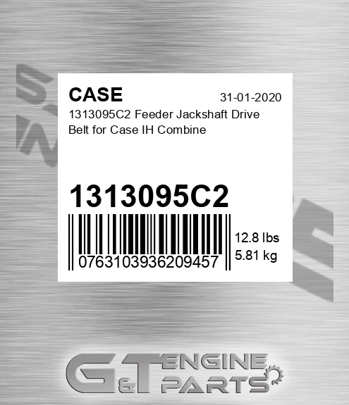 1313095C2 Feeder Jackshaft Drive Belt For Ih Combine