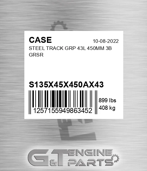 S135X45X450AX43 Steel Track Grp 43l 450mm 3b Grsr