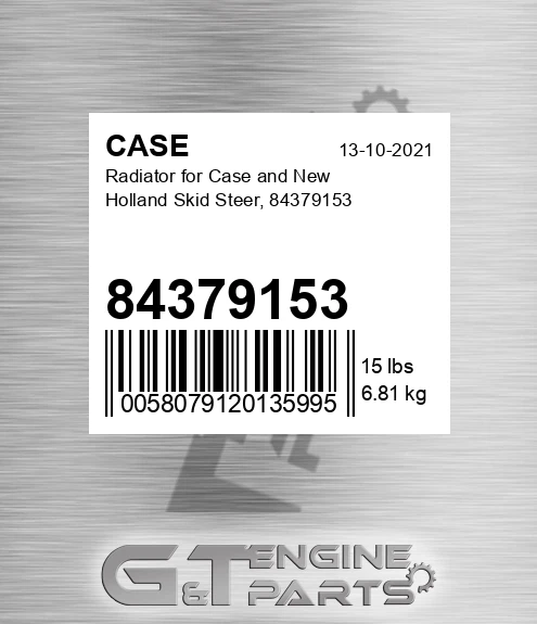 84379153 Radiator For And New Holland Skid Steer,