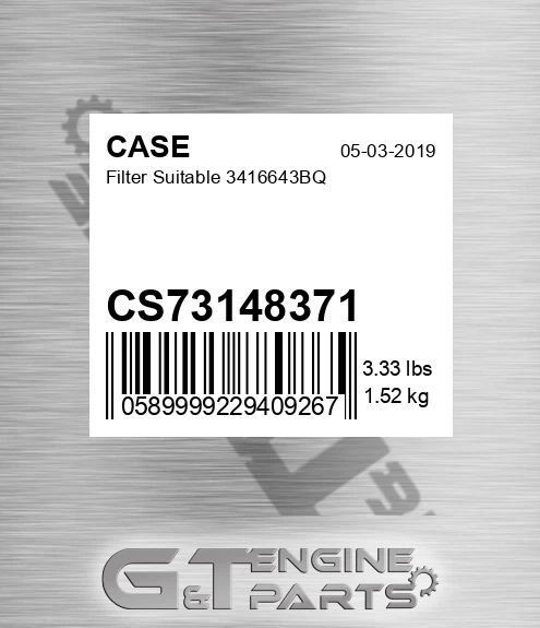 CS73148371 Filter Suitable 3416643bq