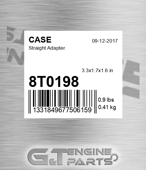 8T0198 CASE Straight Adapter
