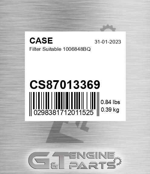 CS87013369 CASE Filter Suitable 1006848bq