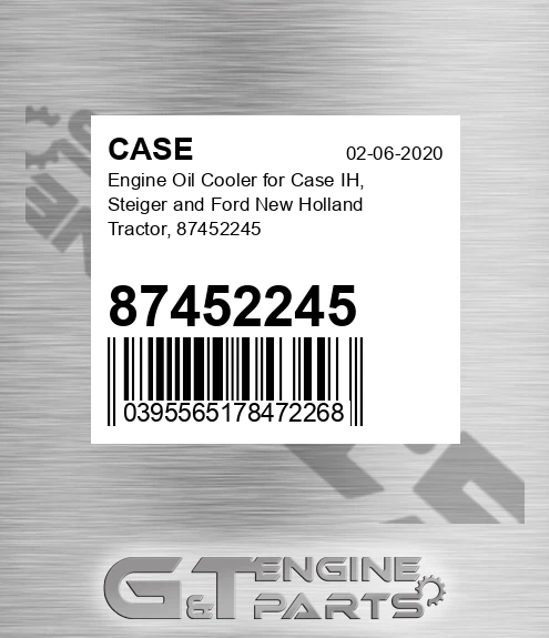 87452245 Engine Oil Cooler For Ih, Steiger And Ford New Holland Tractor,