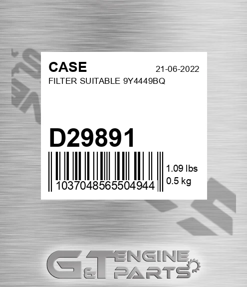 D29891 Filter Suitable 9y4449bq