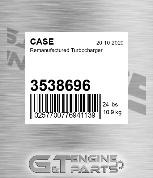 3538696 CASE Remanufactured Turbocharger