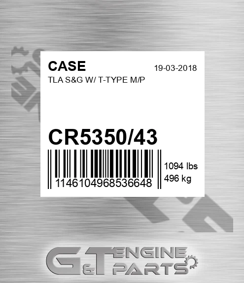CR5350/43 Tla S&g W/ T-type M/p