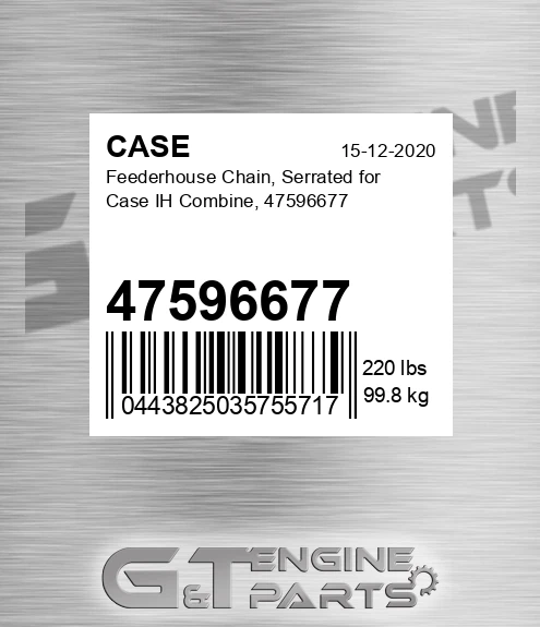 47596677 CASE Feederhouse Chain, Serrated For Case Ih Combine,