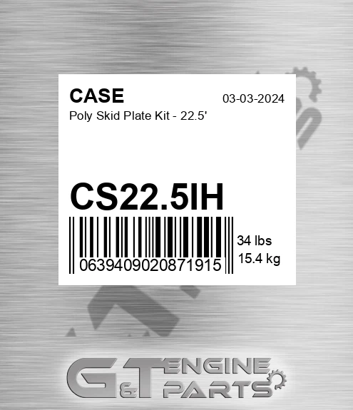 CS22.5IH CASE Poly Skid Plate Kit - 22.5'