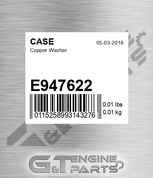 E947622 Copper Washer