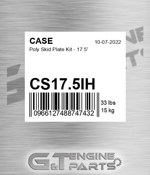 CS17.5IH Poly Skid Plate Kit - 17.5'