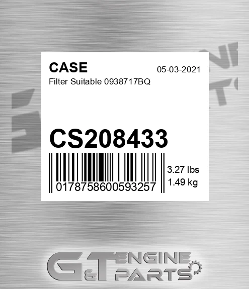 CS208433 Filter Suitable 0938717bq
