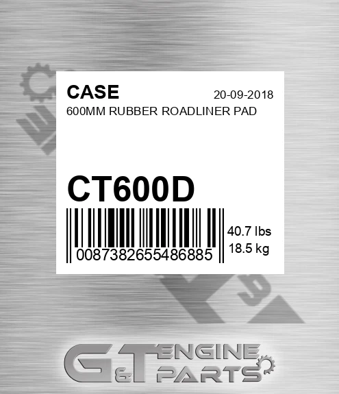CT600D CASE 600mm Rubber Roadliner Pad