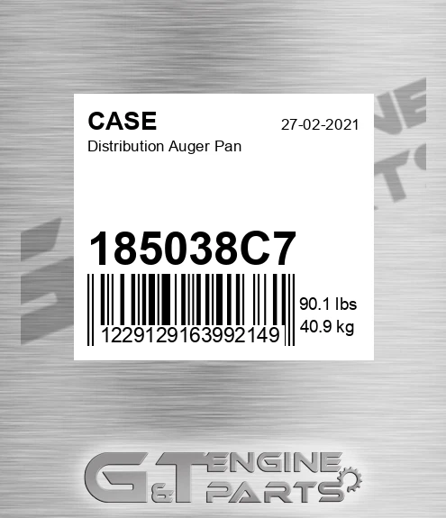 185038C7 CASE Distribution Auger Pan