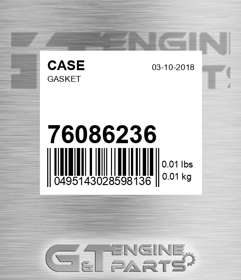 76086236 Gasket