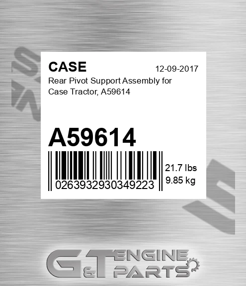 A59614 CASE Rear Pivot Support Assembly For Case Tractor,
