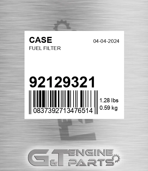 92129321 CASE Fuel Filter