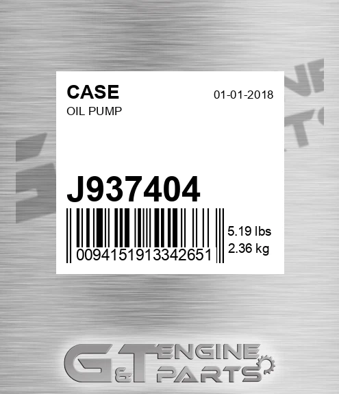 J937404 CASE Oil Pump