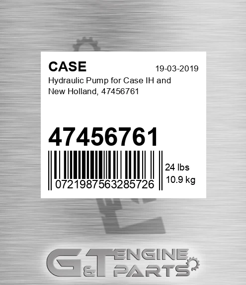 47456761 CASE Hydraulic Pump For Case Ih And New Holland,