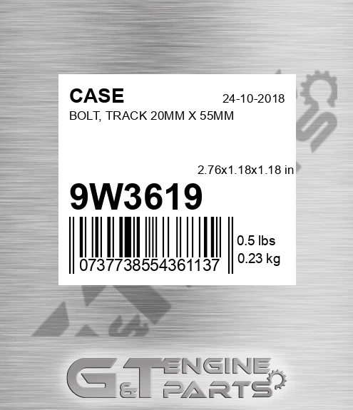 9W3619 Bolt, Track 20mm X 55mm
