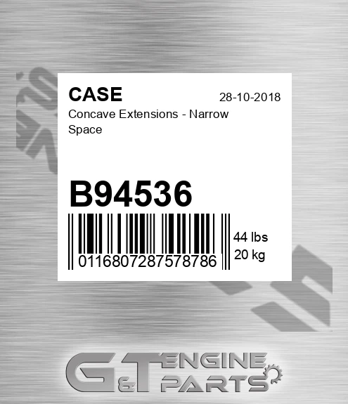 B94536 CASE Concave Extensions - Narrow Space