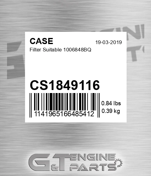 CS1849116 Filter Suitable 1006848bq