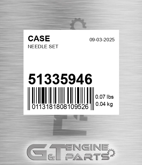 51335946 CASE Needle Set