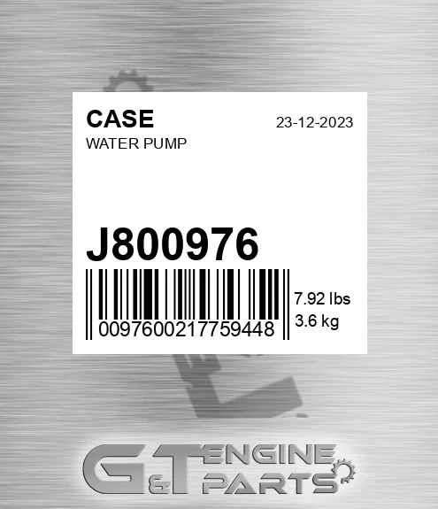 J800976 CASE Water Pump