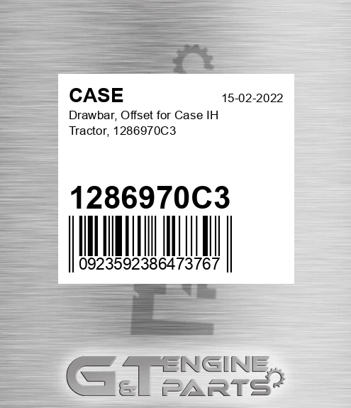 1286970C3 CASE Drawbar, Offset For Case Ih Tractor,