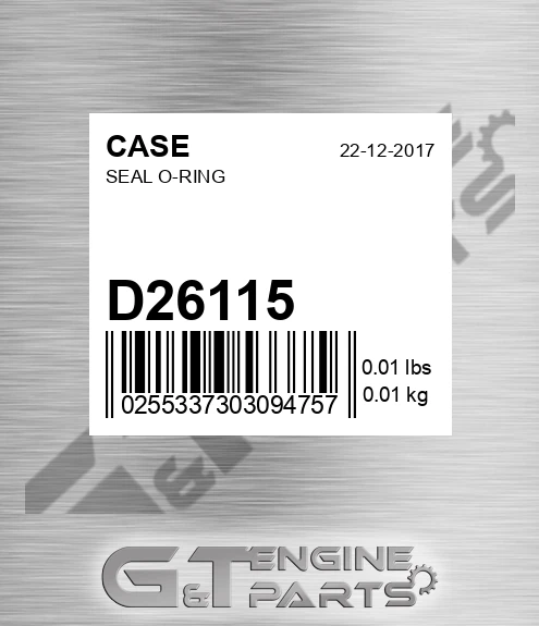 D26115 CASE Seal O-ring
