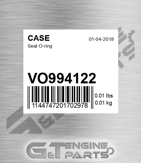 VO994122 CASE Seal O-ring