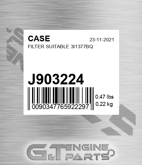 J903224 Filter Suitable 3i1377bq