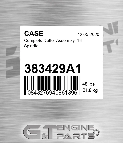 383429A1 CASE Complete Doffer Assembly, 18 Spindle