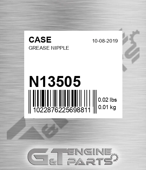 N13505 CASE Grease Nipple