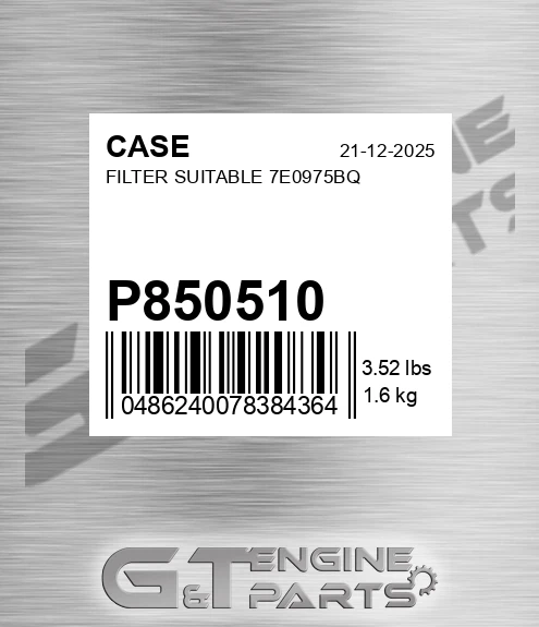 P850510 Filter Suitable 7e0975bq
