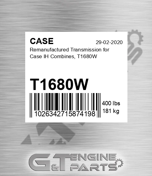 T1680W Remanufactured Transmission For Ih Combines,