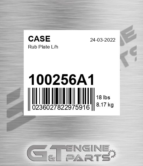 100256A1 CASE Rub Plate L/h