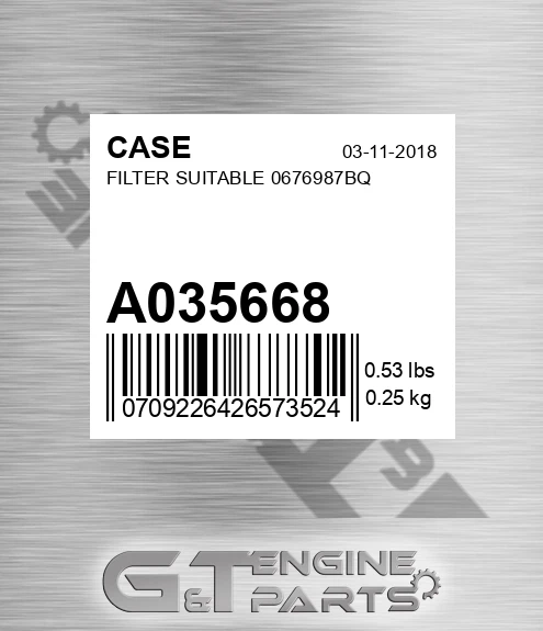 A035668 Filter Suitable 0676987bq