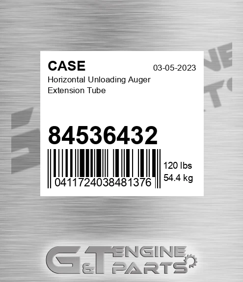 84536432 Horizontal Unloading Auger Extension Tube