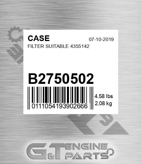 B2750502 Filter Suitable 4355142